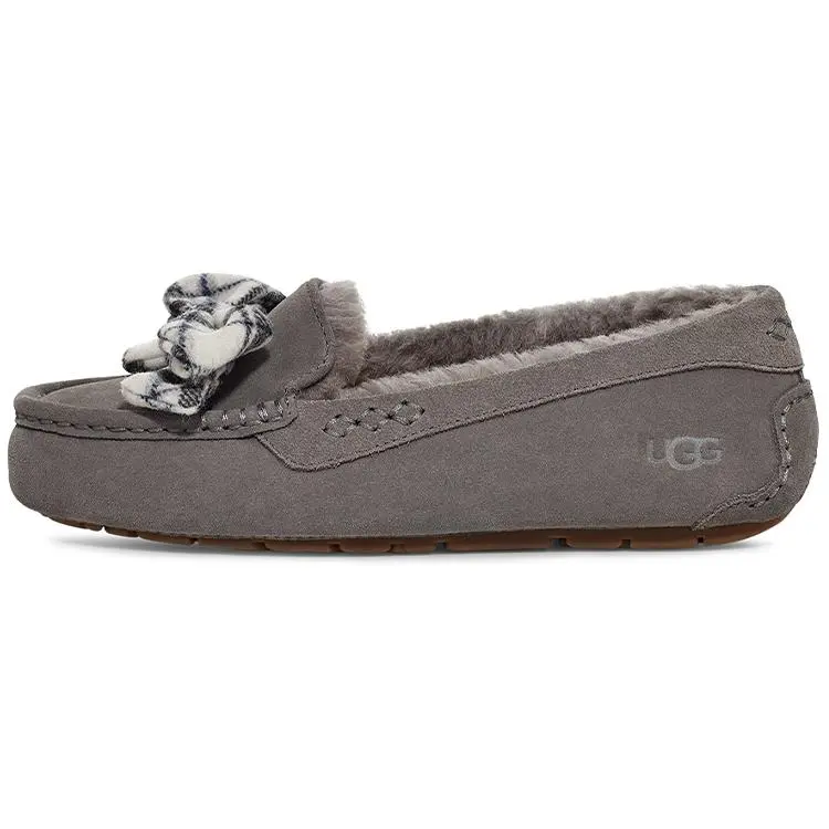 UGG Ansley Bow Plush Flat Shoes 1127850-CHRC