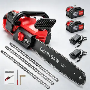 1350W Approved Replacement Chainsaw Chain with Automatic Oiling System, Portable Cordless Electric Chain Saw for Wood Cutting, Pruning, Gardening & Camping, 8000mAh Battery Included，battery powered chainsaw power，vintage petrol chainsaw，garden gift