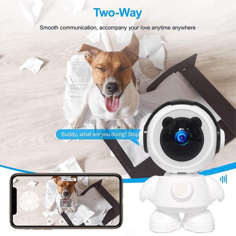 1080P Pet Home Monitoring Camera, 360-Degree Panoramic Camera, Multifunctional Wireless Home Security Monitoring System