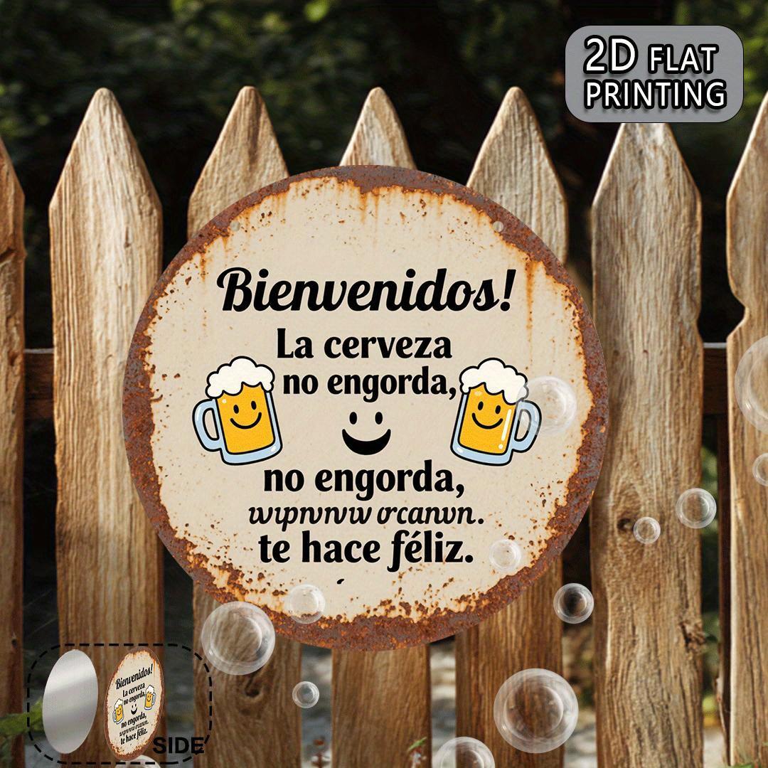 Welcome to Drink – "Beer Brings You Joy" Vintage Metal Sign – Decorative Plaque & Humorous Gift – Aluminum 7.9x7.9 Inches – Creative Gift for Friends & Party Decoration