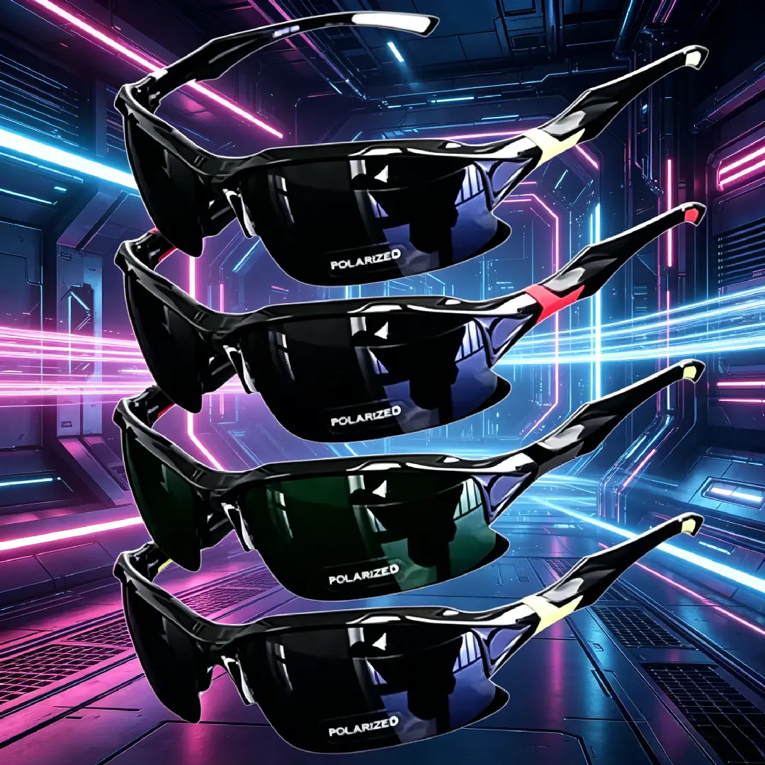 4 Pack Polarized Sports Sunglassess for Men and Women,HD UV400 Anti Blue Light Dual Use Eyewear, Ultra Lightweight Rimless Wrap Around Shades with Non-Slip Silicone Pads, for Driving Fishing Running Cycling Golf Hiking Summer,Summervibes,Summerwins