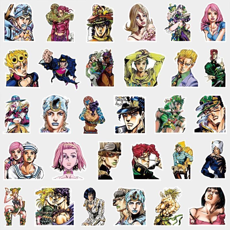 82PCS Kujo Jotaro Anime Stickers JoJo Bizarre Adventure Sticker Higashikata Josuke Bruno Buccellati Cartoon Decals