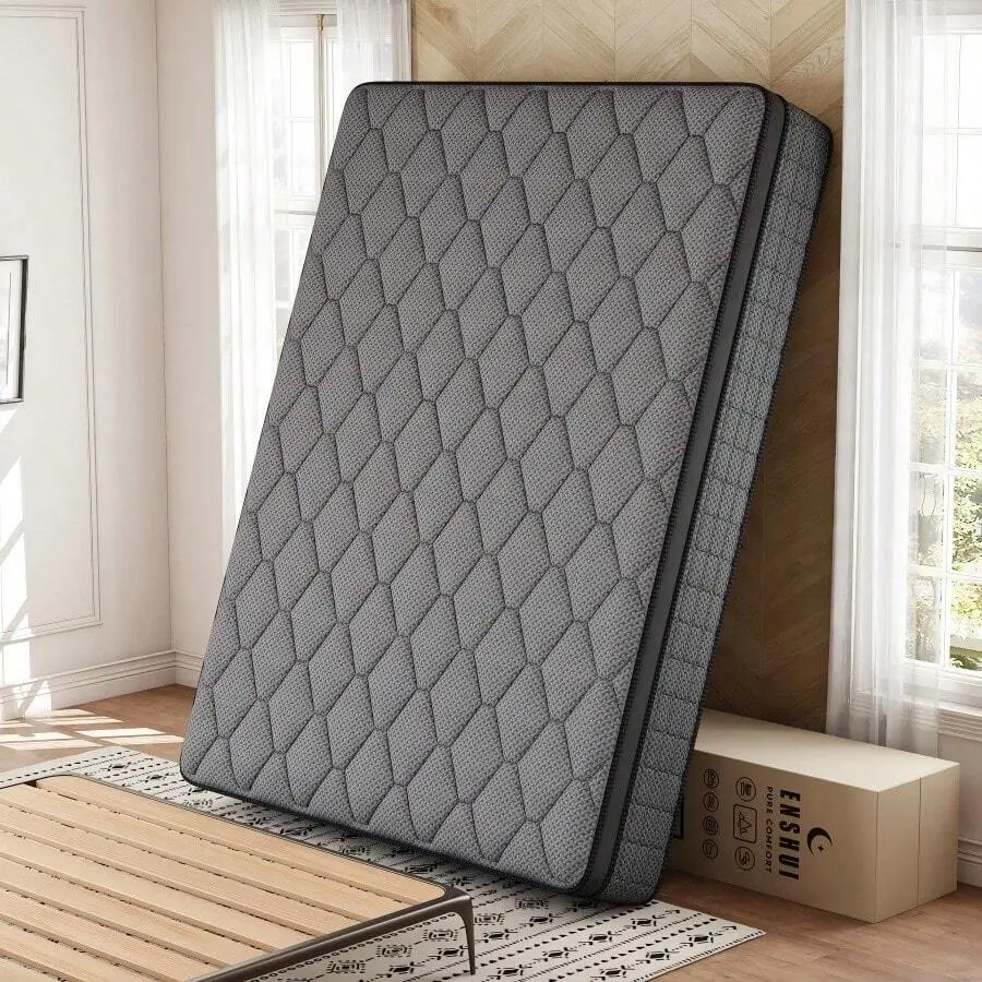 Hybrid Foam and Spring Mattress (12/14 in) - Bed in a Box, Gel Memory Foam, Pocket Springs, Medium Firm, Pressure Relief, Sleep Cool, Edge Support - Twin, Full, Queen Size Mattress, King Size Mattresses
