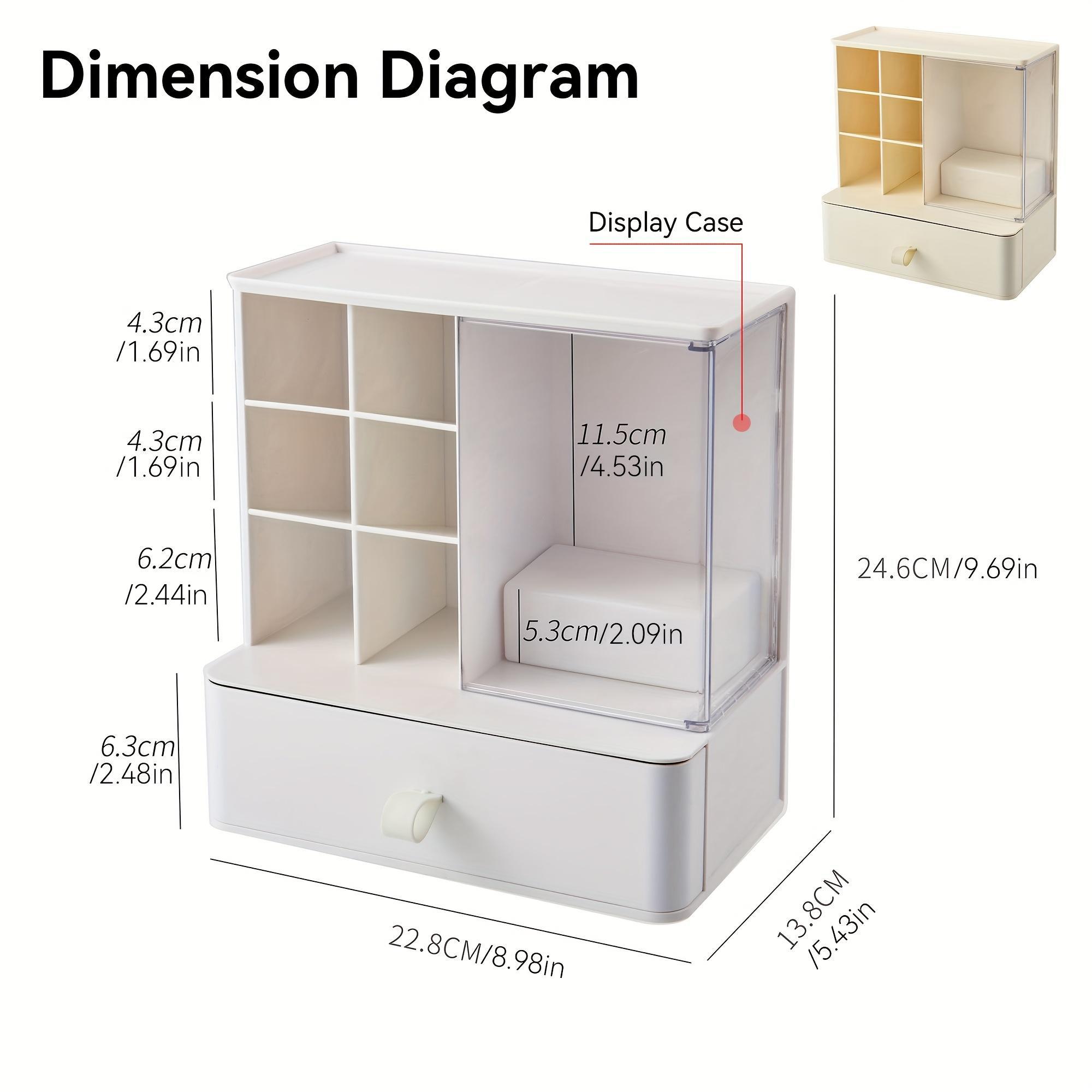 Desktop Stationery Tool Storage Box, Figure Display Case, Multi-Layer Pen Holder, Designed for Toy Collectors & Figurine Enthusiasts