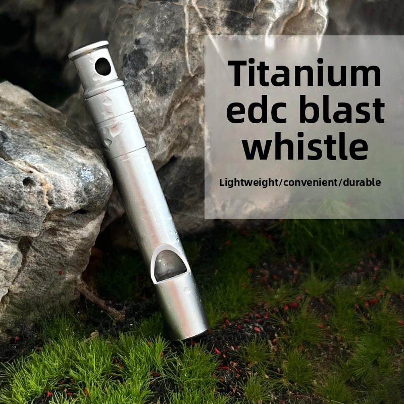 Outdoor survival titanium alloy popping whistle drill training competition mini portable camping equipment mountaineering emergency whistle