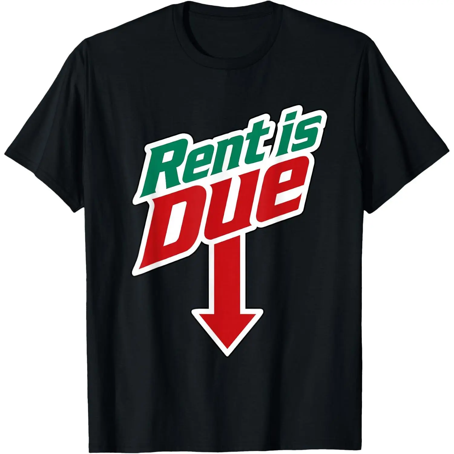 Rent is Due - Funny Downward Arrow Retro Parody T-Shirt