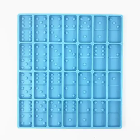 1count Blue Mold for Epoxy Domino Mold for Resin Candy Molds Clay Mold Dominoes Molds 28 Cavities Silicone Mold for Pendant Epoxy Molds Cake Jewelry Making Too Game Crafts