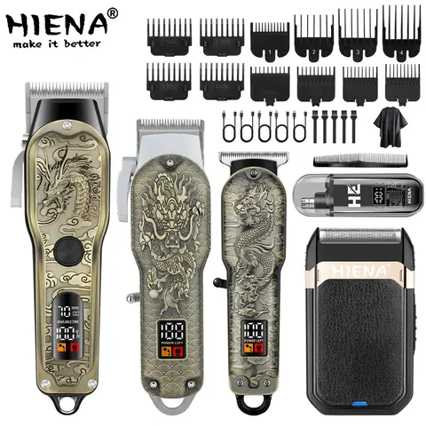 🐉 Professional Rechargeable Cordless Hair Cutting Barber Clipper Set with Vintage Dragon Design｜Complete Kit for Home & Salon Use，Ideal Father‘s Day Gift & Collector‘s Edition Hair Trimmer Set