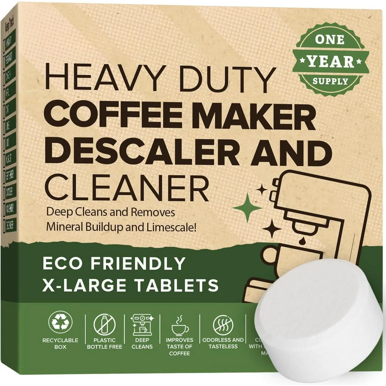 ® Coffee Maker Cleaner & Descaler Tablets, 12 Uses | For , , , Delonghi, , Miele, , Mr Coffee, , Descaling Solution for Coffee Pot Maker