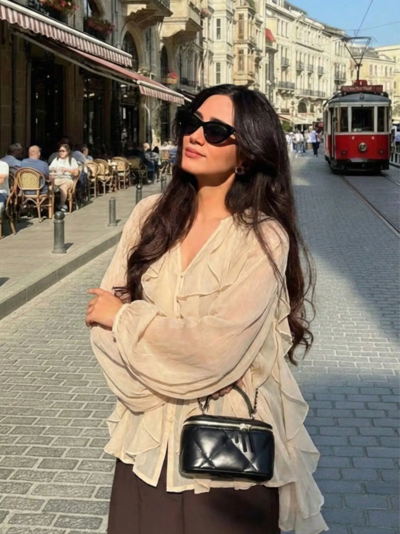 Women's Summer/autumn Casual Elegant Fashion Loose Fit Ruffled Collar Long Sleeve Shirt, June Festival Vacation Season