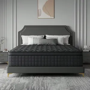 Hybrid Pocket Spring Mattress In A Box - 10/12/14in Twin, Full, Queen, King Sizes - Breathable Cotton Layer, Motion Isolation, Silent Sleep, Lumbar Support, Pressure Relief, Medium Firm