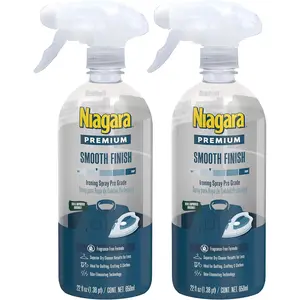 Spray Starch (22 Oz, 2 Pack) Trigger Pump Liquid Starch for Ironing, Non-Aerosol Spray on Starch, Reduces Ironing Time, No Flaking, Sticking or Clogging, Biodegradable Ingredients, Recyclable