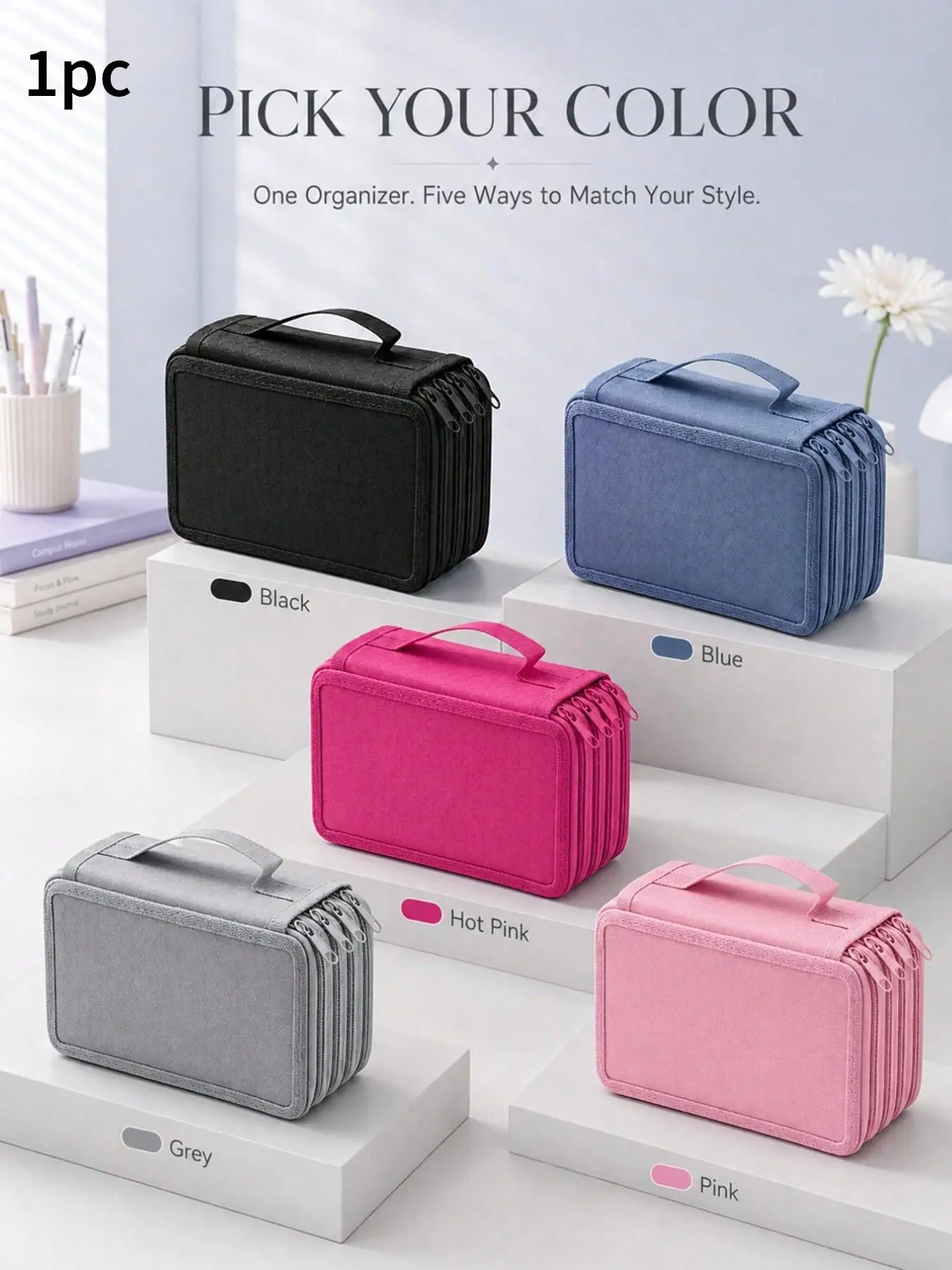 72-Compartment Large Capacity Multi-Layer Pen Case, Elastic Band Partition Student Stationery Organizer, Portable Durable Pen Box, School Office Desk Storage