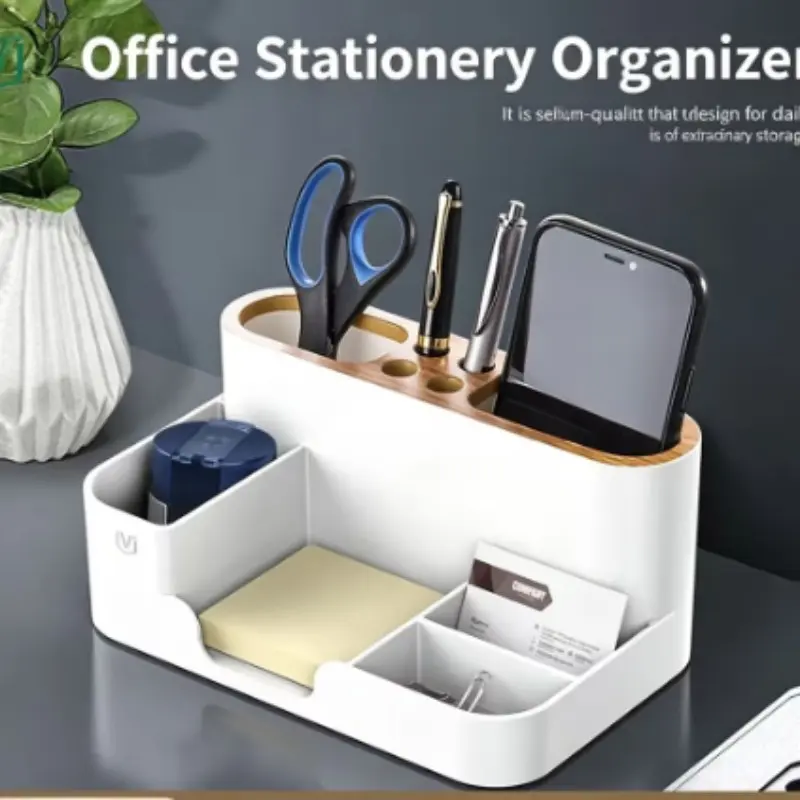 Desktop Organizer Box, TV Remote Holder, Drawer Storage, Plastic Multi-Compartment, Office Desk Organizer, Home Miscellaneous Sorter