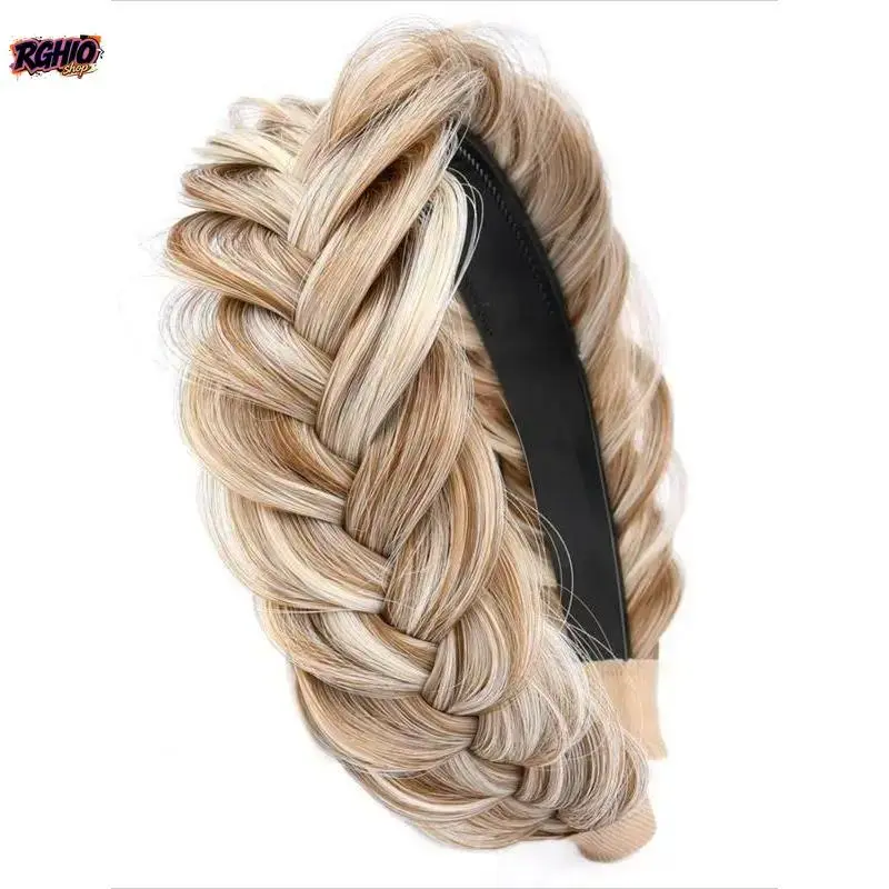 Unisex Wide Messy Braid Weave Headband, High‑Elastic Stretchy Metal Base Hairband, All‑Season Fashion Braided Hair Accessory For Daily Wear And Gift For Her fashionable metallic watch band day jewelry custom workout two tone summer bling sport