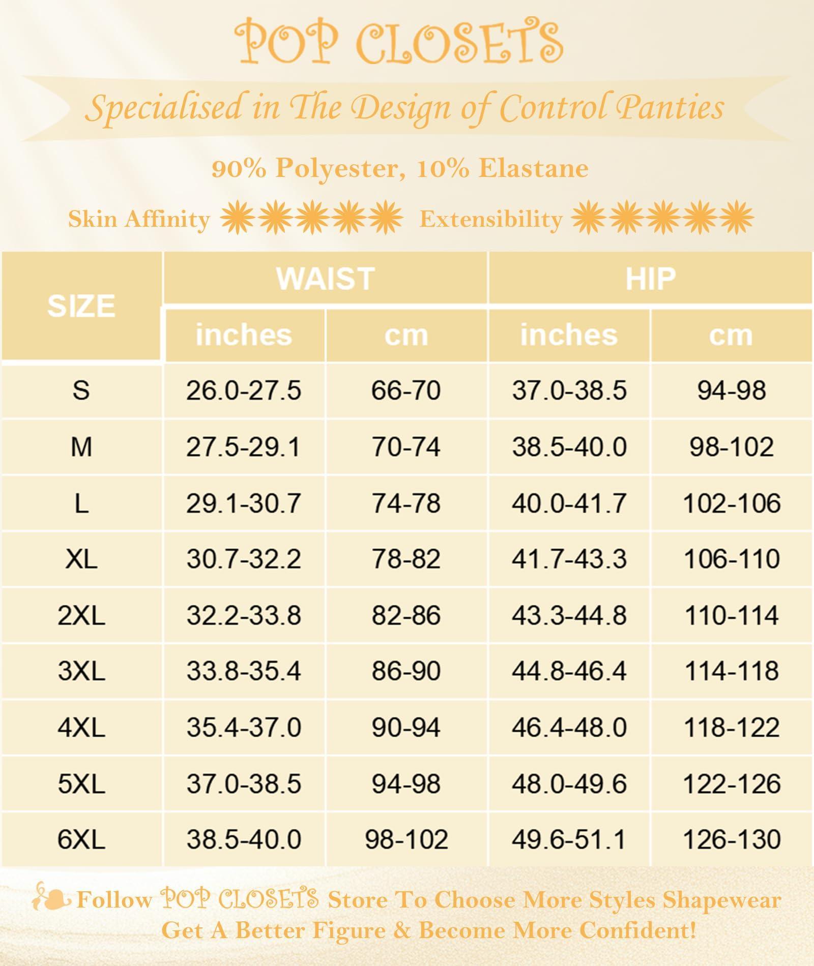 POP CLOSETS Women's Neoprene Body Shaper Hip Padded Booty Lifter Tummy Control Panty with Removable 4 Pads for Enhanced Butt Lift and Slim Waist