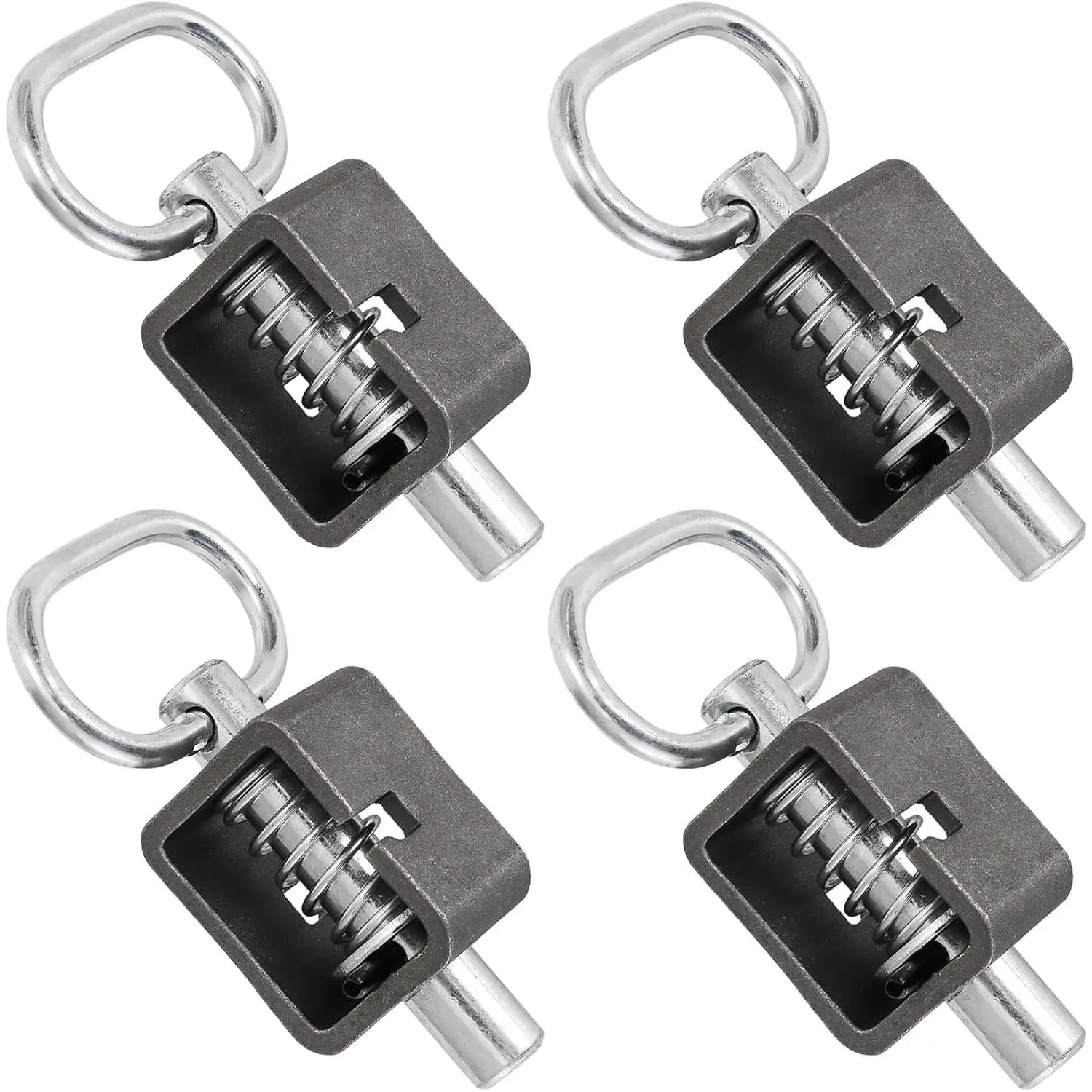 A Man's Tools WRINGKIT 4 Pack Spring Latch Lock, Weld-On Trailer Gate Latch with Plain Tube, 5/8" Heavy-Duty Spring Latch Assembly, Universal Spring Loaded Steel Latch for Trailer