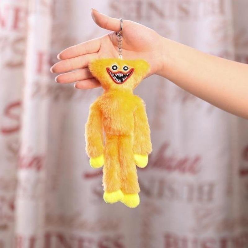 20CM Rainbow Huggy Wuggy Plush Keychain Soft Stuffed Monster Doll Creative Key Ring Party Favor Gift for Kids