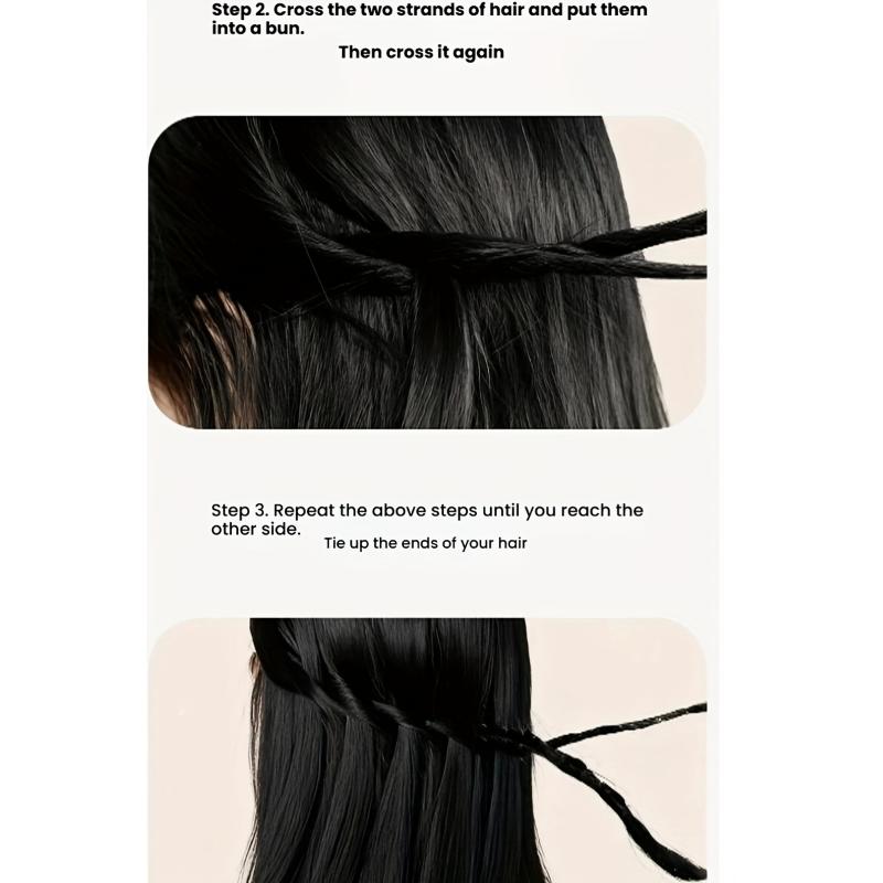 Automatic Braiding Tool! One-Click Operation, Easy to Make Twist Braids, Fishbone Braids, And More Styles. Even for Handicapped People. 30-Second Quick Braiding, Suitable for All Hair Types. Perfect Gift for Barbers And Stylists