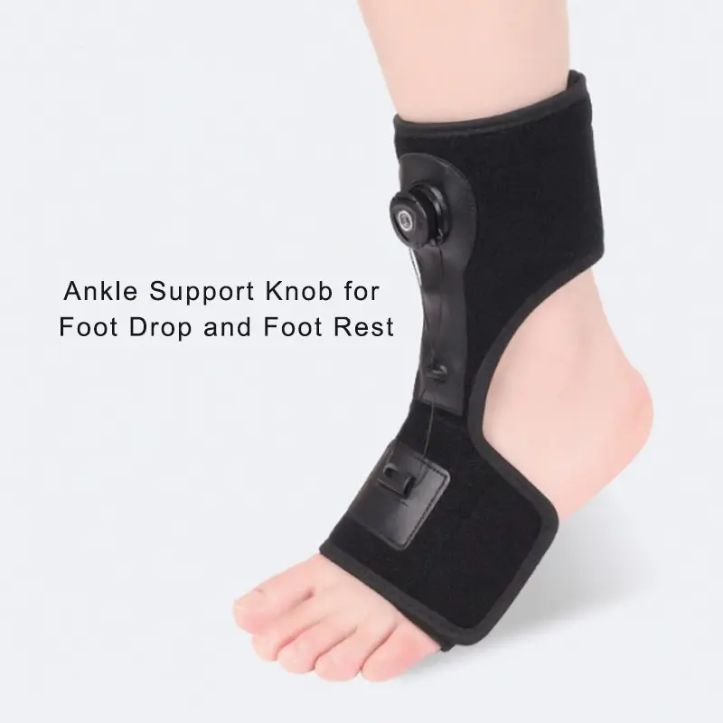 Ankle Support Brace with Adjustable Knob, Pull Strap, Foot Drop Orthosis, Ankle Protector, Foot Arch Support, Single Piece Design, Afo Foot Drop Brace