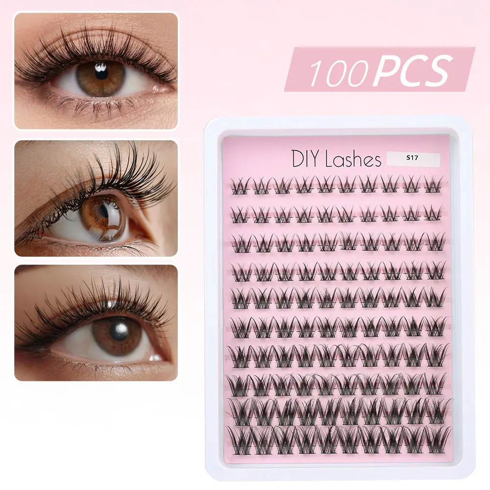 DIY Ethereal Sunflower Lash Clusters - Lightweight Wispy Individual Lashes with Lash Glue for a Natural Doll-Eye Look
