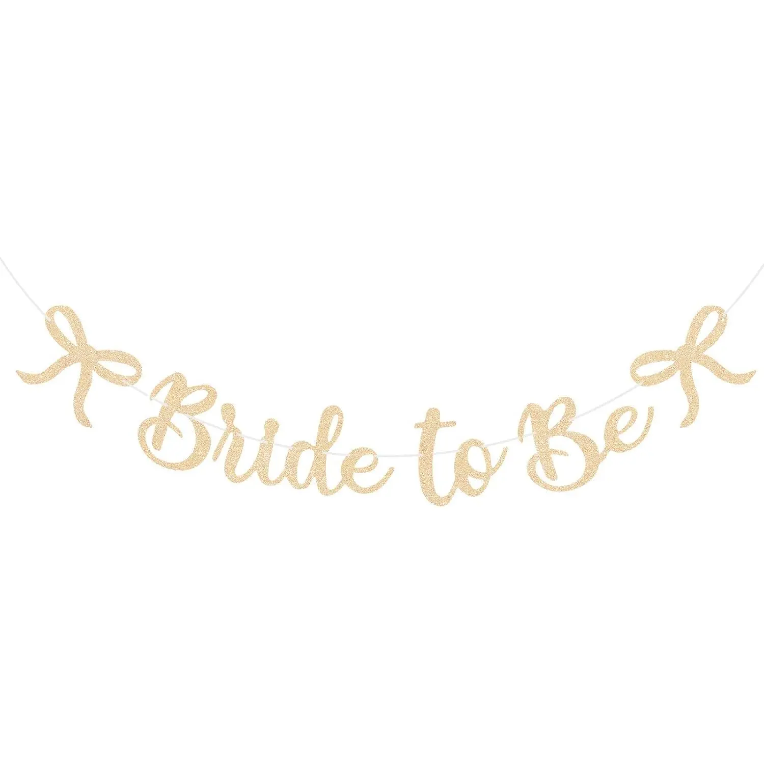 Bride to Be Banner, Champagne  Bride to Be Bow Bachelorette Banner Sign | Glitter BRIDE TO BE Bridal Sign Garland for White Bachelorette Bridal Shower Wedding Banner Engagement Hen Party Decorations
