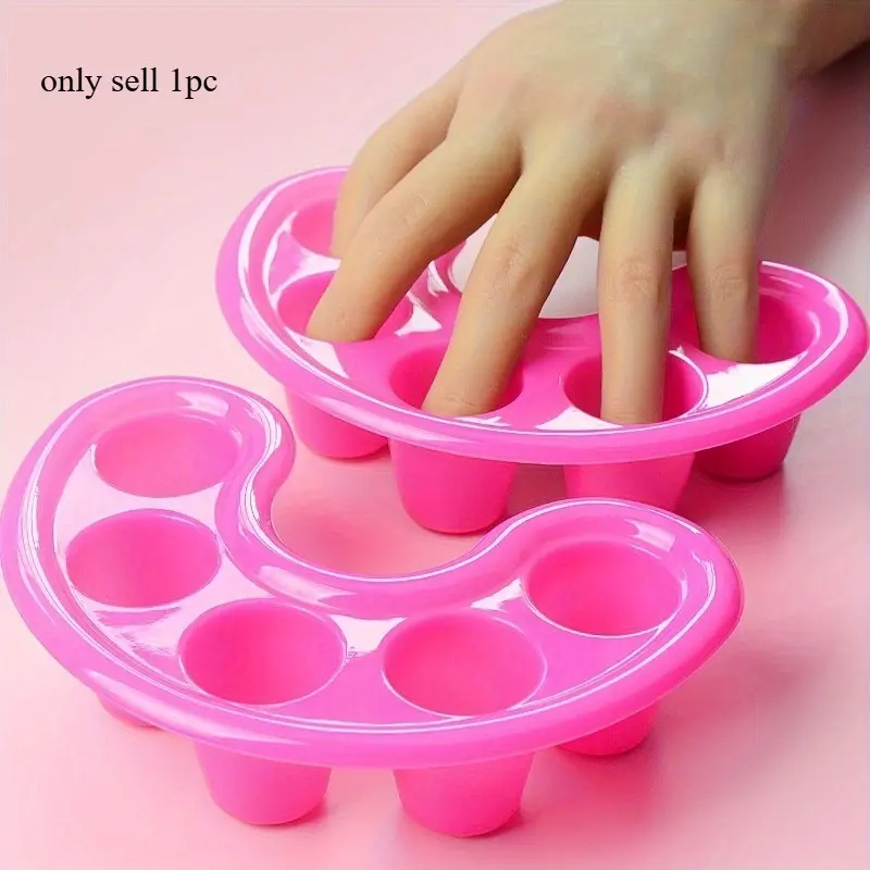 Nail Art Soak Bowl Nail Removal Soaker Wash Bowl Cuticle Removal Tray Resistant Handheld Finger Nail Polish Remover Manicure Nail Art Tools