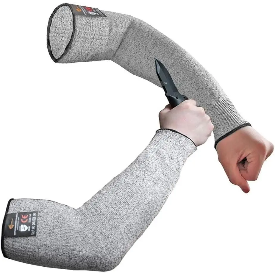 Protective Arm Sleeves for Thin Skin & Bruising, Large, No Thumb Hole, EN388 Level 5 Cut Resistant Safety Work Sleeves for Gardening, Farming, Welding & Sun Protection