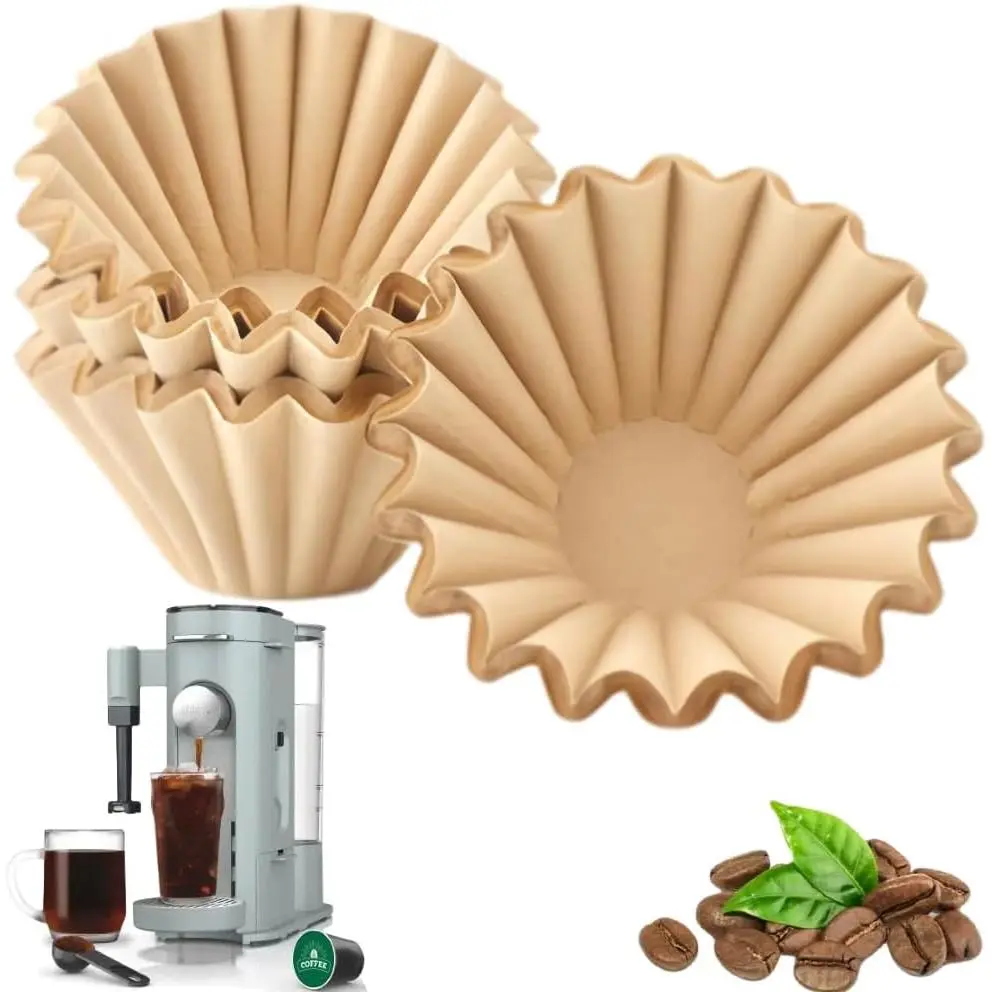 100 count Coffee Paper Filters for  PB051, Disposable Coffee Filter for  Pods and Grounds Coffee Maker, Brown Small Coffee Filters