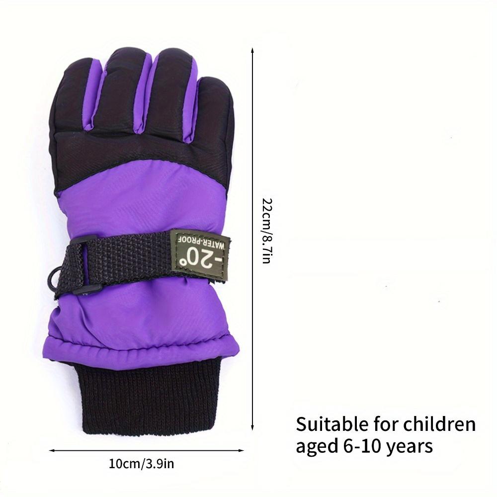 A Set of Kids' Ski Gloves Designed for Warmth During Winter Sports, Featuring an Elastic Wristband And a Zip Closure. Ideal for Children Aged Three And Older, Available in Eight Colors, Perfect for Skiing, Biking, And Outdoor Winter Activities