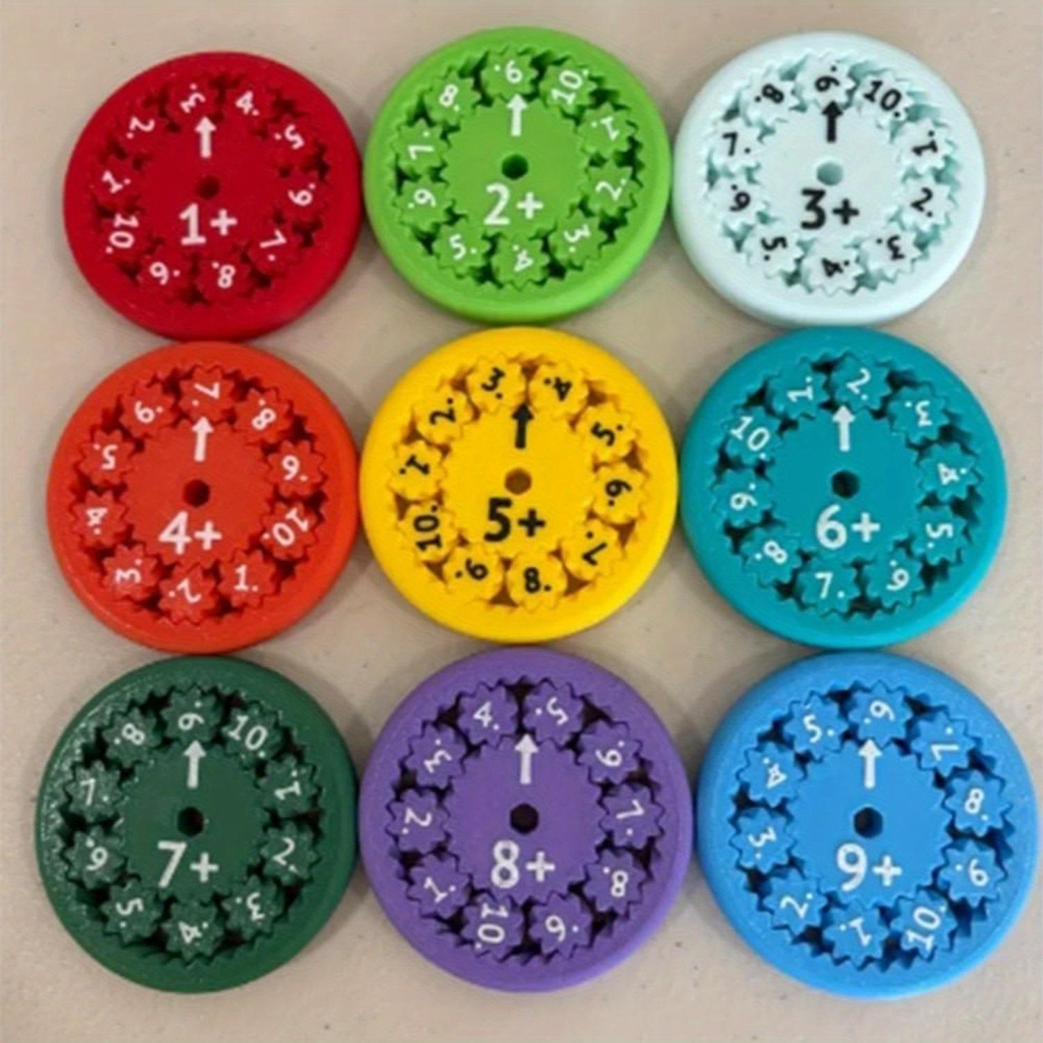 Math Spinner, 9 Counts/18pcs Interactive Math Spinner, Fun Learning Tool for Addition, Subtraction, Multiplication and Division, School Supplies, Math Learning Tools