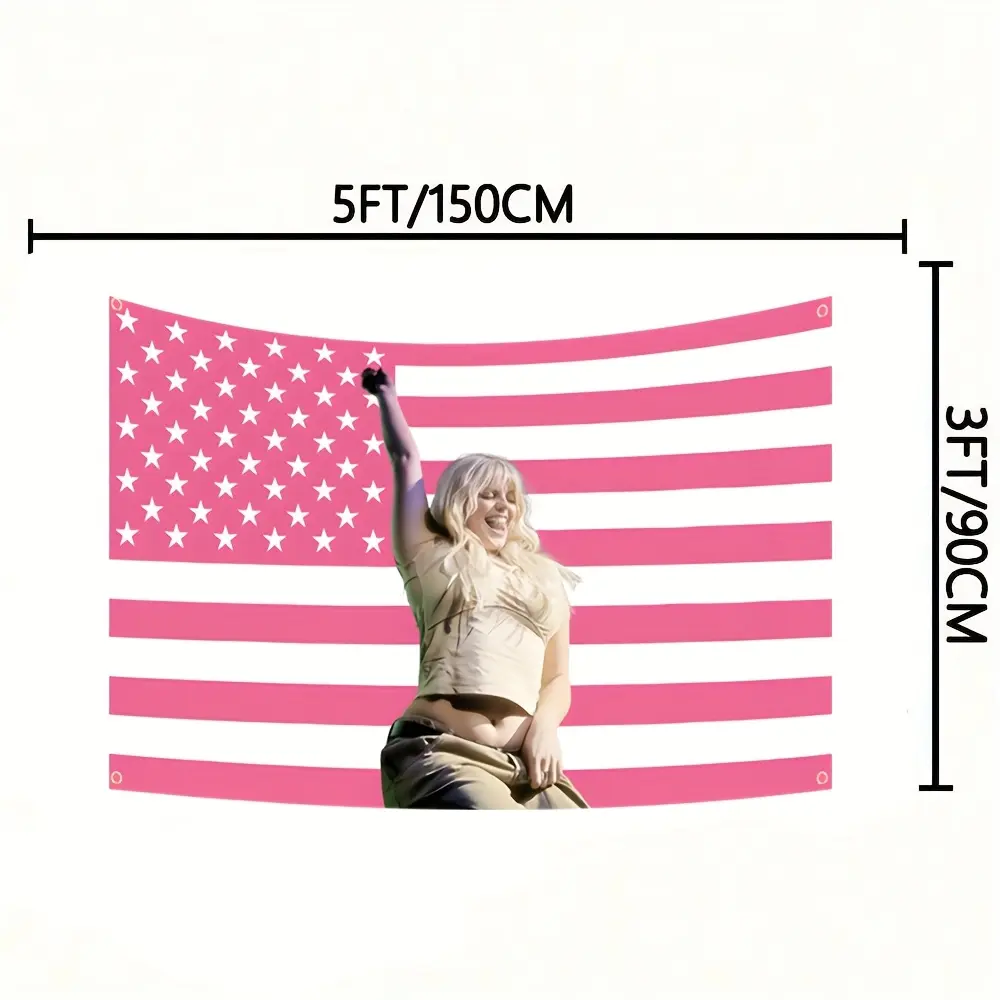 A Patriotic Item, Renee Rapp'S Flag Tapestry - a 3X5 Feet Fabric Decoration with 4 Grommets, No Power Needed, Suitable for Bedrooms, Living Rooms, Dorms, Concerts, And Holiday Gifts, Dorm Decor |   Casual Home Decoration |   Easy to Hang Design