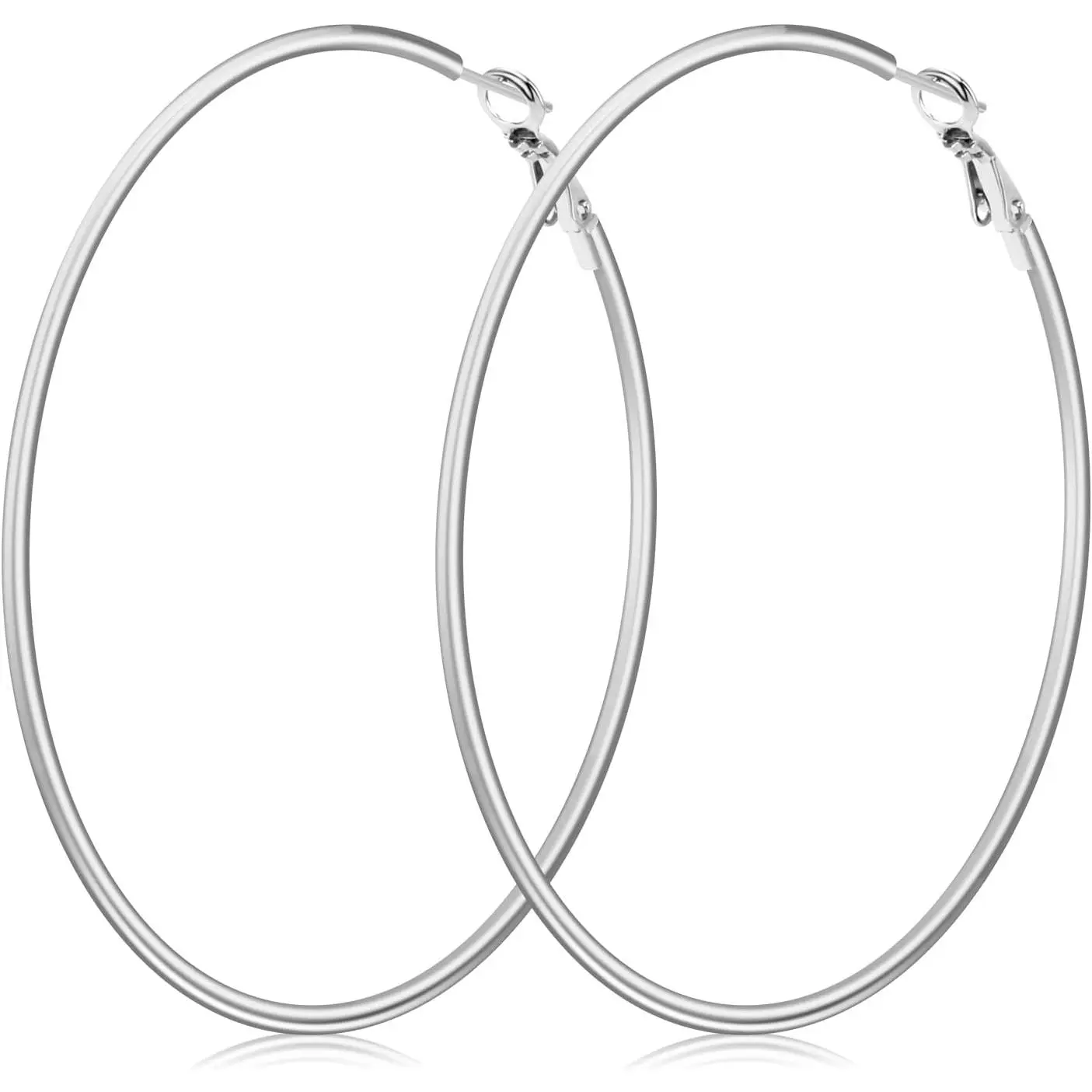 70mm Large Hoop Earrings for Women,   Stainless Steel Big Hoops | 14  Plated, , Lightweight, Thin Dangle Earrings for  Ears