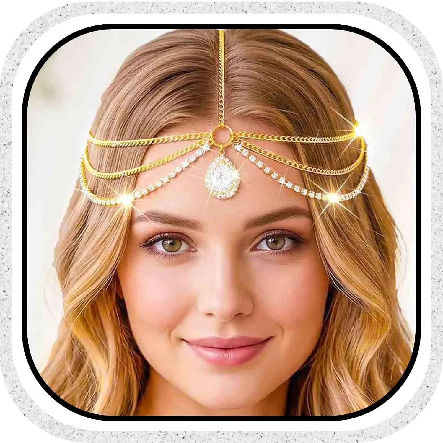 Rhinestone  Chain , Bride Wedding Headpiece,Sparkly Prom Festival Hair Accessories for Women