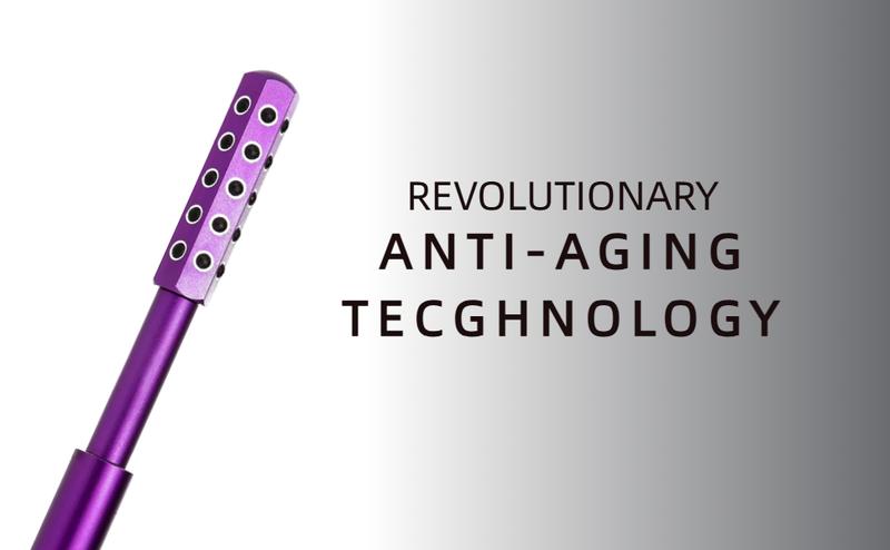 Professional Germanium Facial Roller with High Frequency Therapy – For Firming Skin, Reducing Wrinkles & Lymphatic Drainage | Rechargeable Purple Beauty Device | Dermatologist-Tested