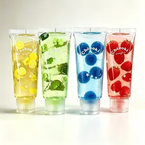 Chiboki Jam Squishy 4 Pack - Toothpaste Tube Clear Gel Squeeze Fidget Sensory Toys No Mess ASMR