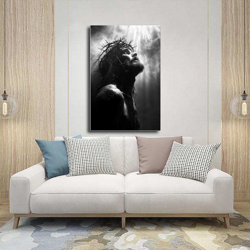 Extra Large Jesus Christ Portrait Canvas Print - Religious Spiritual Bible Wall Art, Living Room Decor
