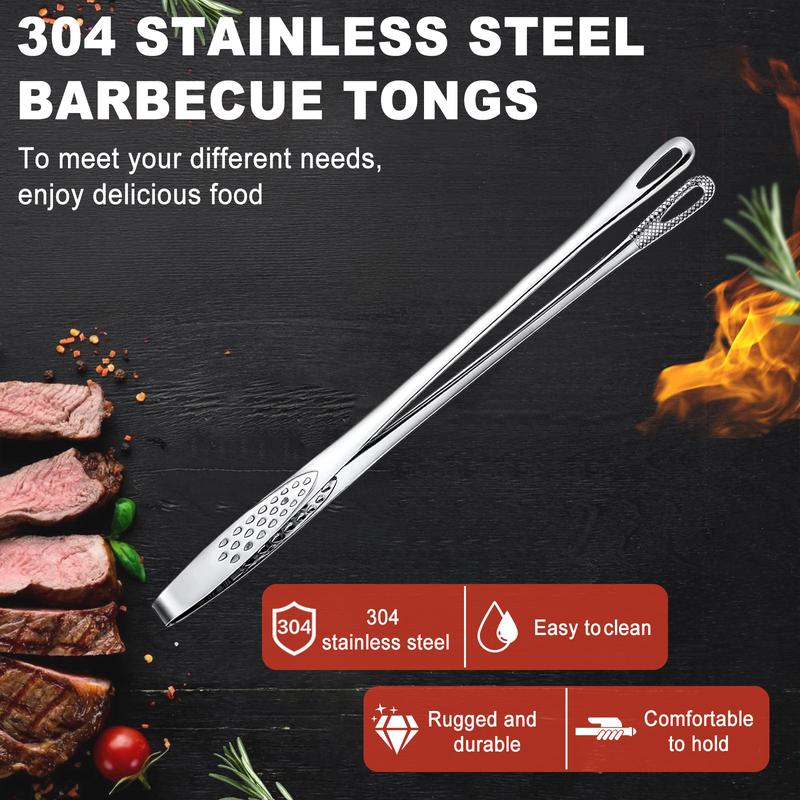 2PCS Stainless Steel Korean BBQ Grill Tongs Heavy Duty Rust Resistant with Ergonomic Handles for Steak Salad Vegetables Portable Cooking Tool for Indoor Outdoor Home Camping and Picnics Durable Kitchenware with Sleek Metallic Finish 2PCS Stainless Steel Korean BBQ Grill Tongs Heavy Duty Rust Resistant with Ergonomic Handles for Steak Salad Vegetables Portable Cooking Tool for Indoor Outdoor Home Camping and Picnics Durable Kitchenware with Sleek Metallic Finish