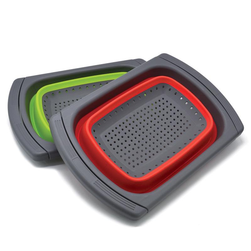 6 Quart Collapsible Colander Strainer, Over-the-Sink Vegetable & Fruit Basket with Sturdy Extendable Handles – Space-Saving Kitchen Tool