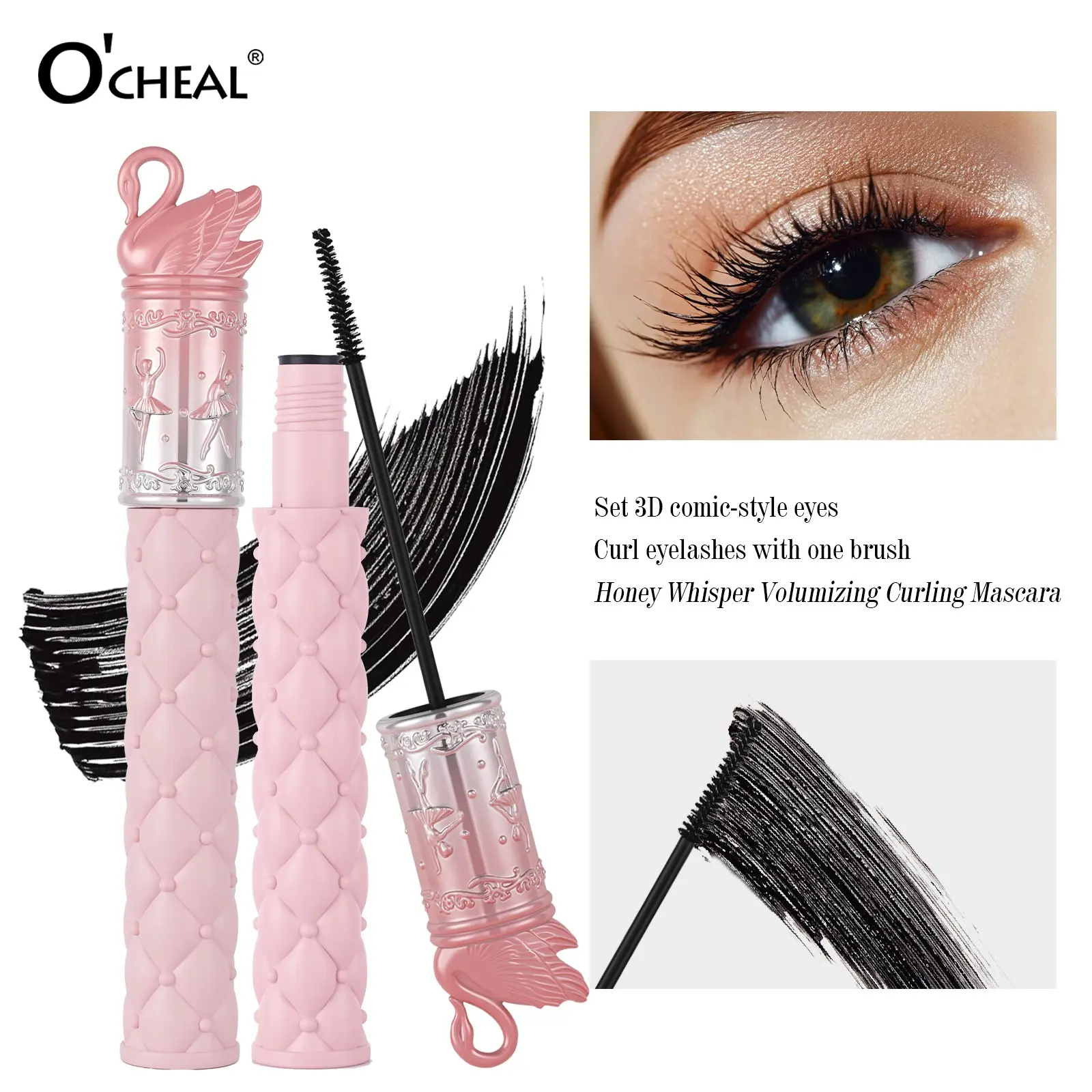 Stronghold Dense Mascara, Beauty Mascara, Achieve Butterfly Curl Effect, Waterproof & Sweat-Resistant, Long-Lasting, No Smudging or Clumping, Honey-Like Density, Mascara Volume and Length
