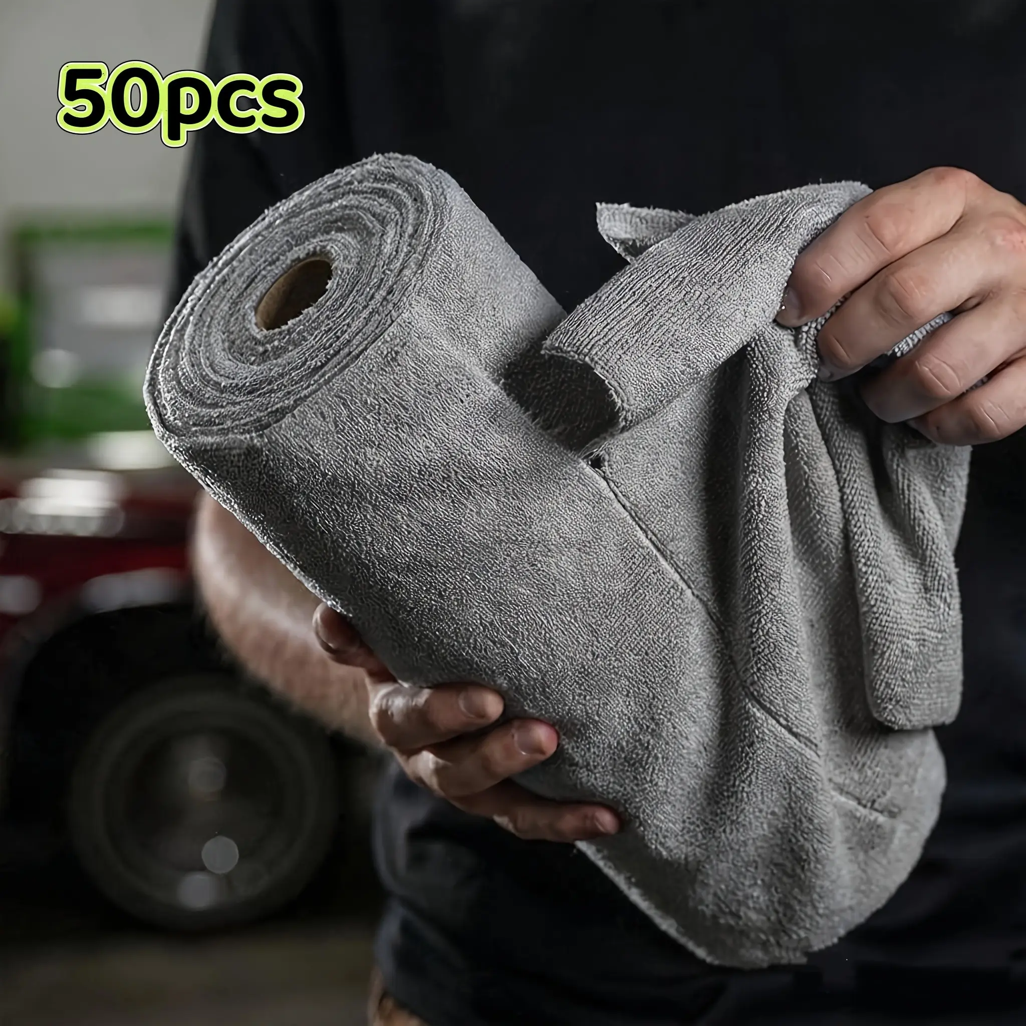 50 Pcs Thick Ultra-Fine Fiber Cleaning Cloths, Durable Absorbent Cloth, Strong Absorbent No Shedding, Reusable Wet/dry Towels, Home Kitchen Car Use, Car Cleaning Supplies, Roll Tear-Off Design