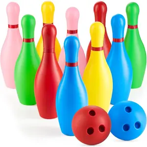 Kids Bowling Set - 10 Colorful Plastic Pins & 2 Lightweight Bowling Balls - Family Fun Indoor & Outdoor Toddler Bowling Set Game for Boys & Girls, Educational & Active Play Toy, Birthday Gift Ages 3+fidget toys