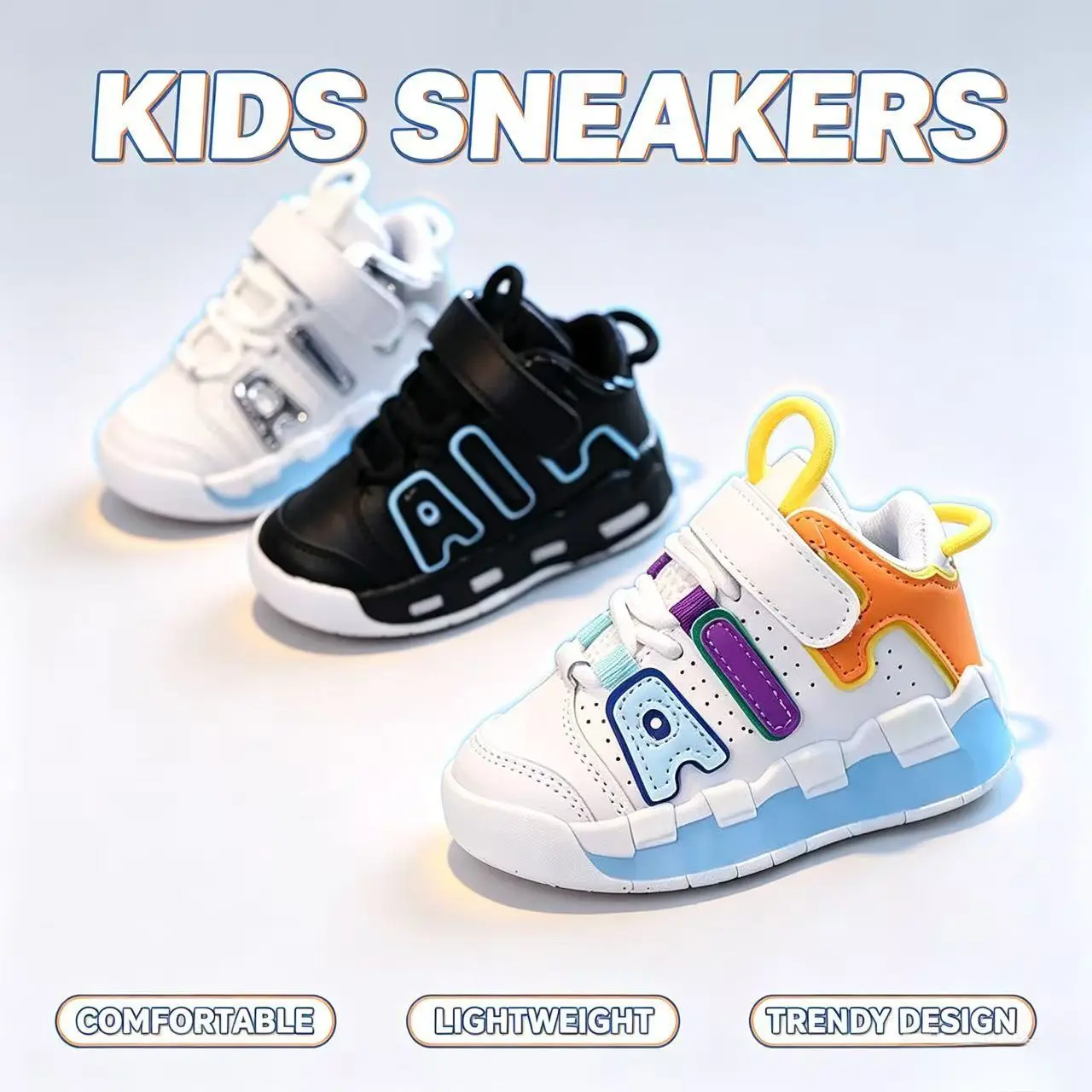 Fashion Children's Shoes Casual Shoes Spring and Autumn New Breathable Sports Shoes 1-6 Year Olds Baby Shoes Soft Sole Genuine Leather Surface