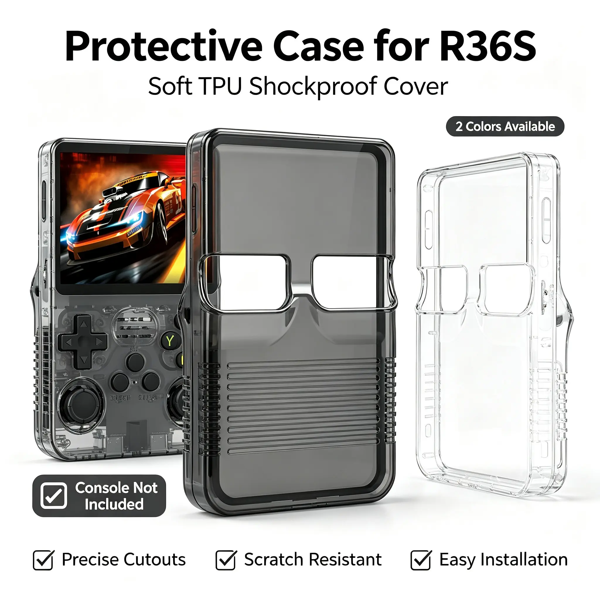 R36s Handheld Tpu Shockproof Case, Precise Cutouts, Scratch-Resistant Protective Cover, Durable and Reliable Design