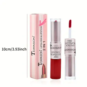 12 Shades Dual-Ended Lipstick, Matte Long-Lasting Lip Gloss, Non-Sticky, All-Skin, Red & Nude, Beauty Personal Care Cosmetics