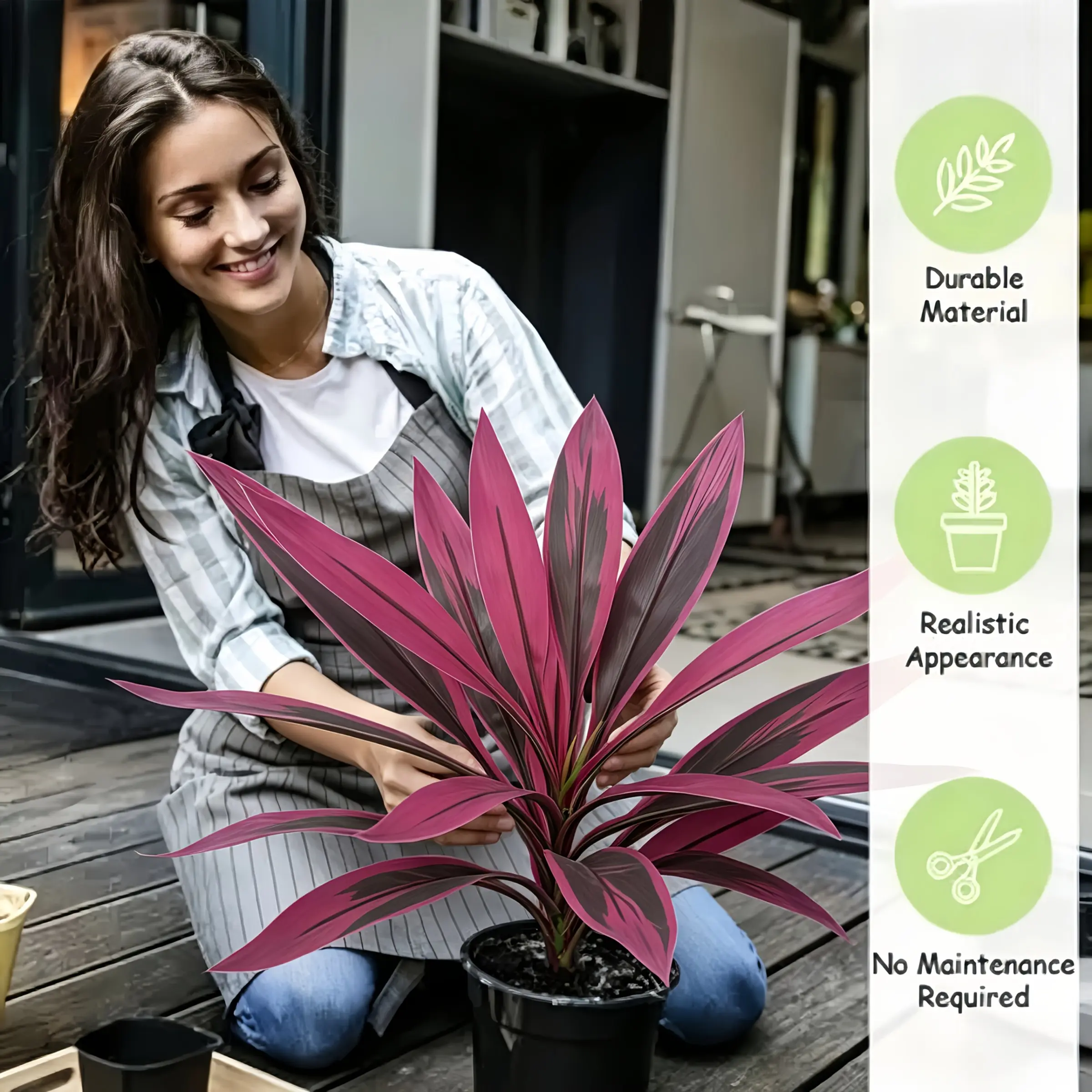 Four Large Artificial Dragon Blood Trees, Palm Tree Outdoor Simulation Greenery, Ideal for Indoor/outdoor Garden Decor, Wedding, Photography
