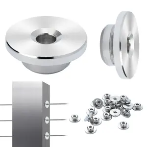 VEVOR 51-Piece Cable Railing Kit for DIY Deck Projects, 1/8" Steel Cable Accessories with Invisible Swage Tensioner & Terminal, Wheel Protector Sleeves, 3.2 mm T316 SS Corrosion Res. Covers for 0.41 in Horizontal Hole Posts, Aesthetic & Practical