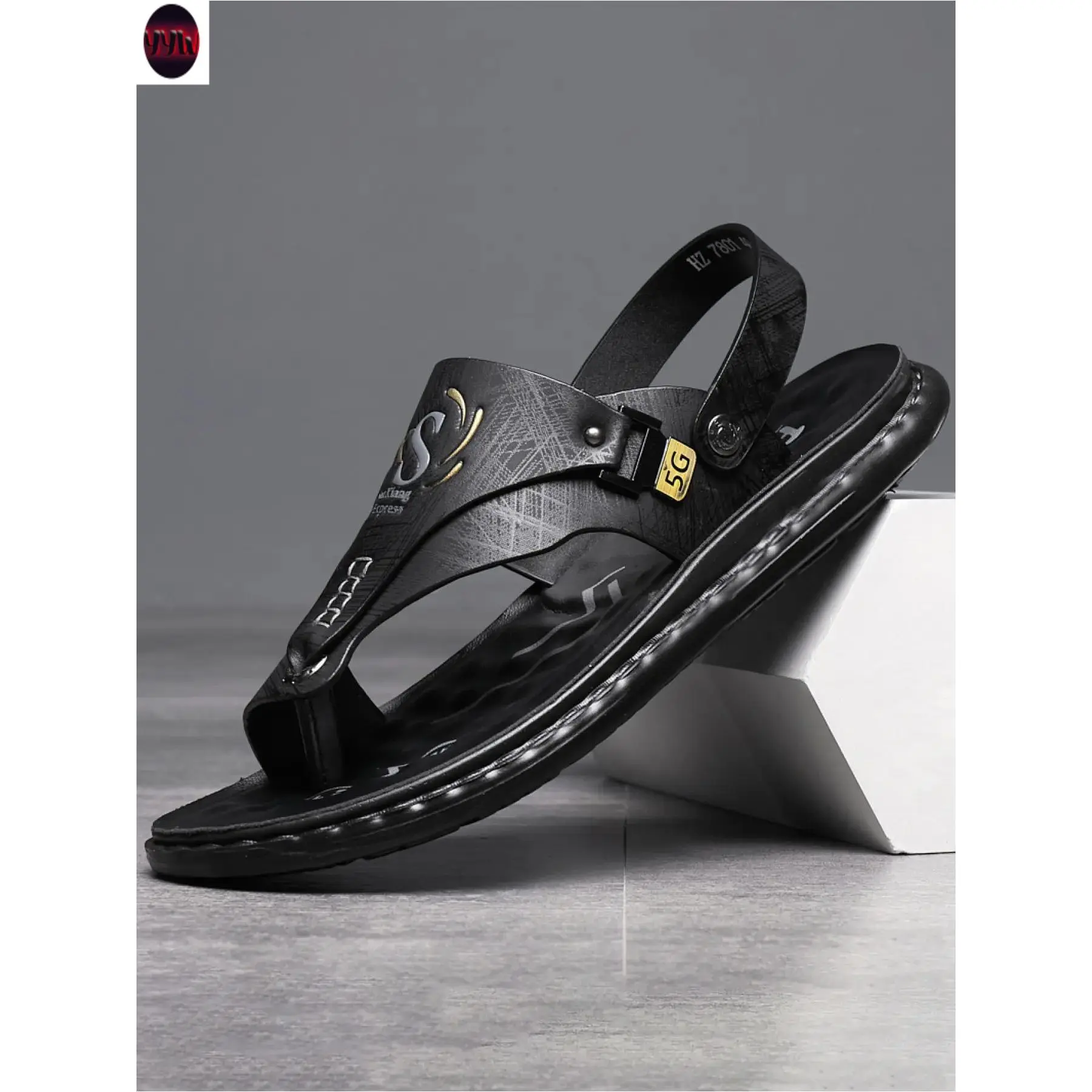 YYW1 Men's Open-Toe Sandals, Non-Soft Sole Flip Flops, Waterproof Casual Shoes, Ideal Outdoor Walking and Daily Commute, Footwear, Casual Beach Shoes