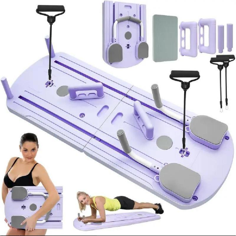 Yoga Board,8-in-1 multifunctional folding board, made of PP material, safe and reliable, resistant to deformation, equipped with resistance bands, a perfect gift, a summer essential，Home Fitness Equipment for Men And Women Workout Exercise Platform