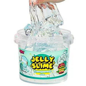 Slymu Jelly Slime Transparent - Clear, Unscented, Sensory Fidget Toys, 3.1 lbs, Stress Relief, ASMR, Crisp Texture, Bucket, Party Favors for Kids, Birthday Gifts for Girls and Boys, Goodie Bag Stuffers